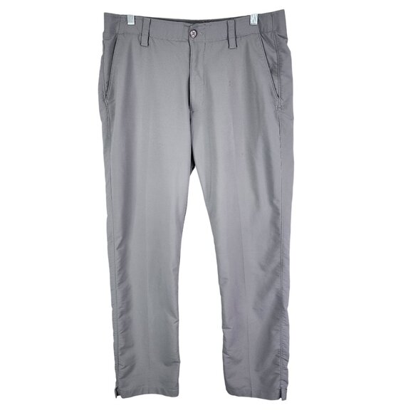 Mens Gray Under Armour Loose Fit Pants Tapered Golf Stretch Polyester Size 36X32 - Picture 1 of 12